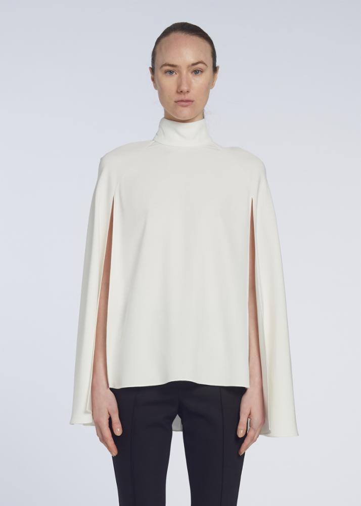 MONROE TOP IN SATIN BACK CREPE - BLACK TOPS Adam Lippes